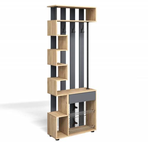 Прихожая мини-лайт компл. 2 дуб крафт/графит